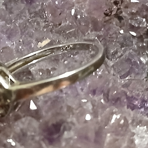 vintage sterling silver carnelian & CZ ring - Picture 6 of 6